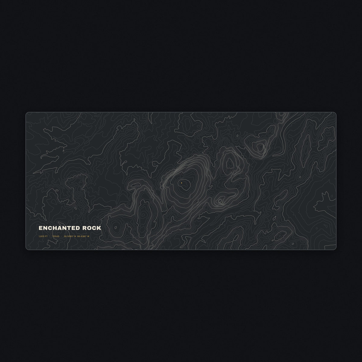 Enchanted Rock Topo Desk Mat, flat view
