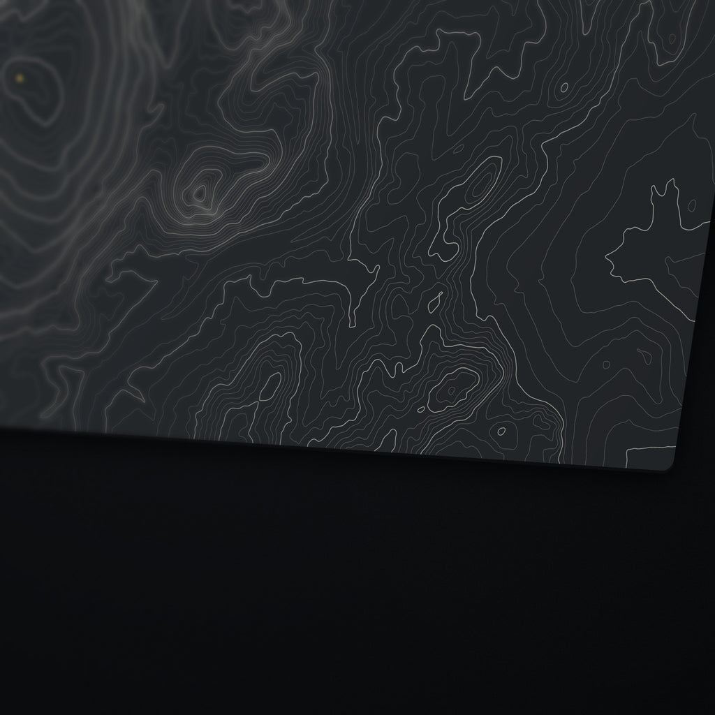 Enchanted Rock Topo Desk Mat, edge detail