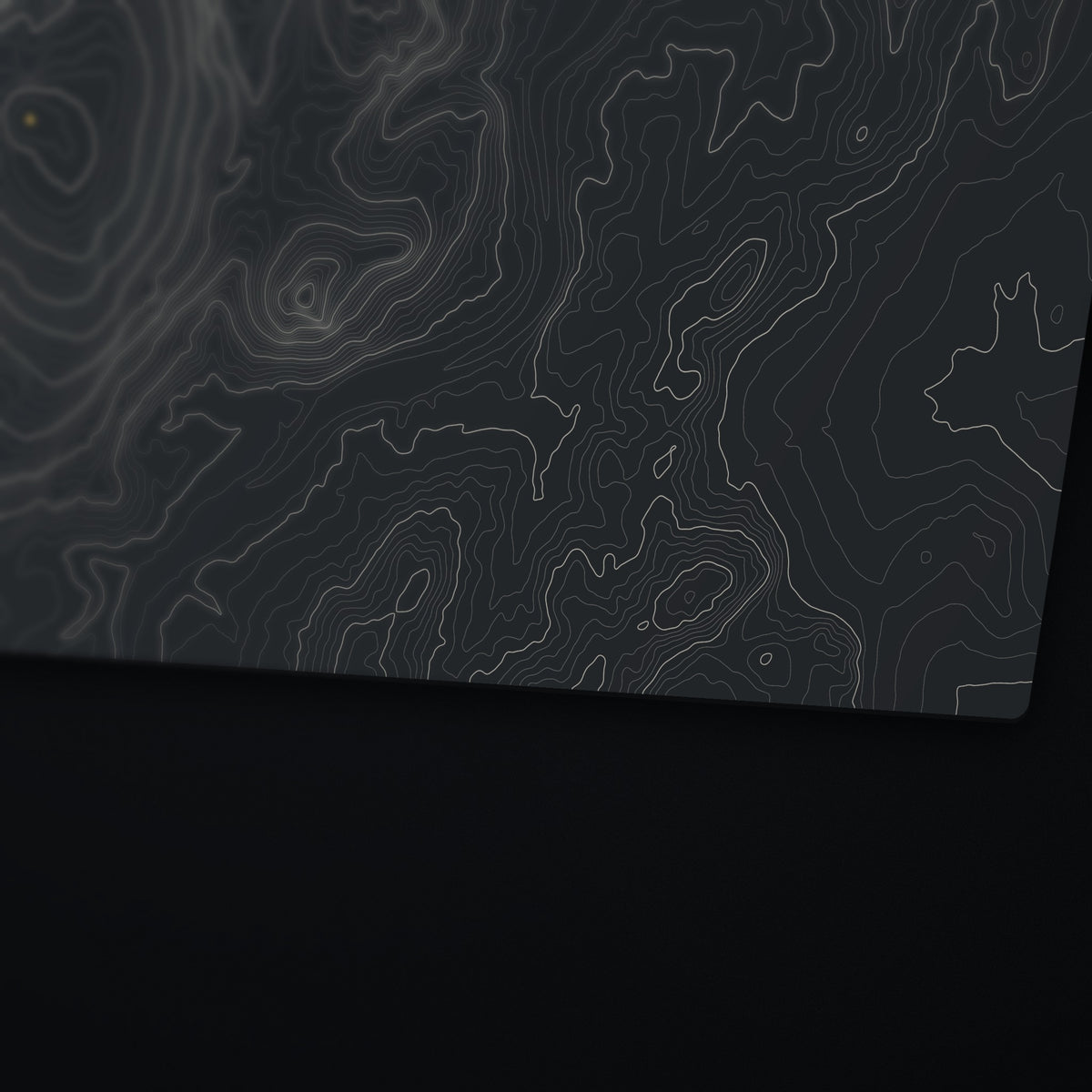 Enchanted Rock Topo Desk Mat, edge detail