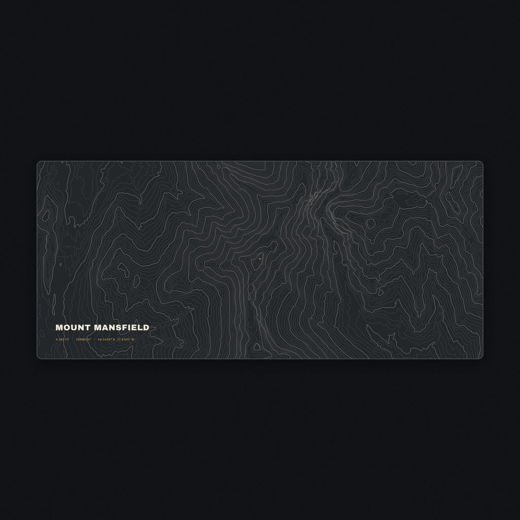 Mount Mansfield Topo Desk Mat, flat view