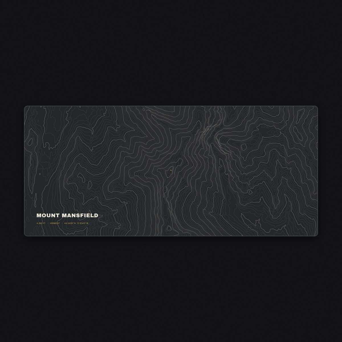Mount Mansfield Topo Desk Mat, flat view