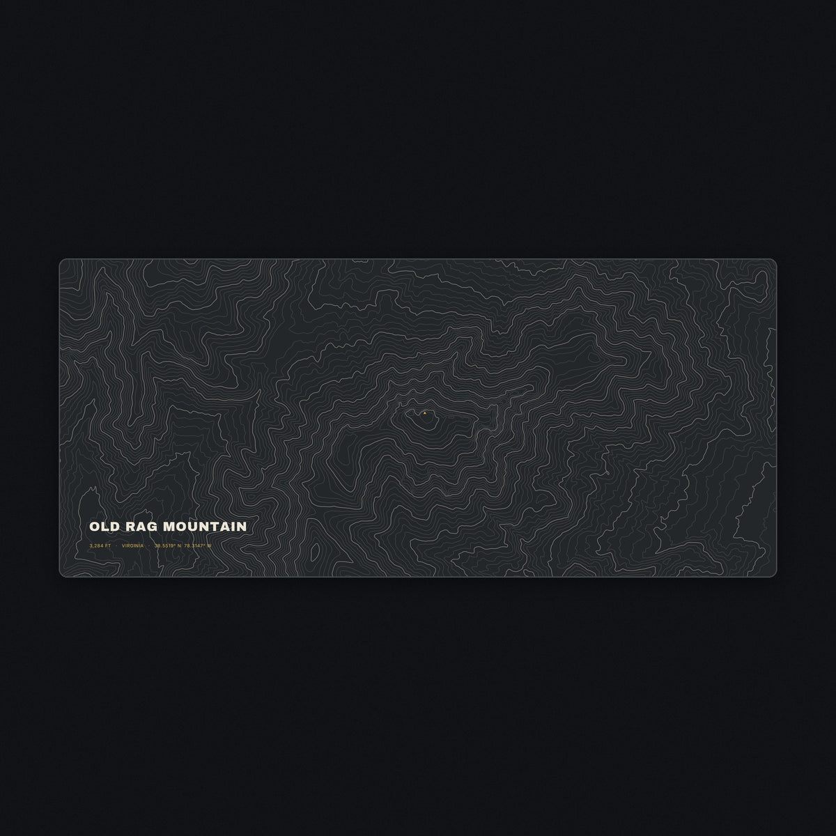 Old Rag Mountain Topo Desk Mat, flat view