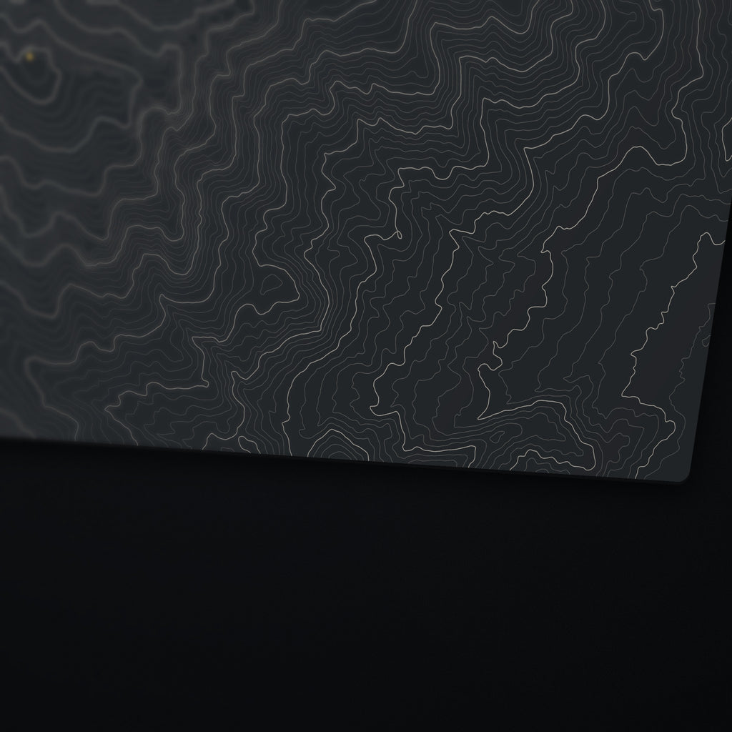 Old Rag Mountain Topo Desk Mat, edge detail