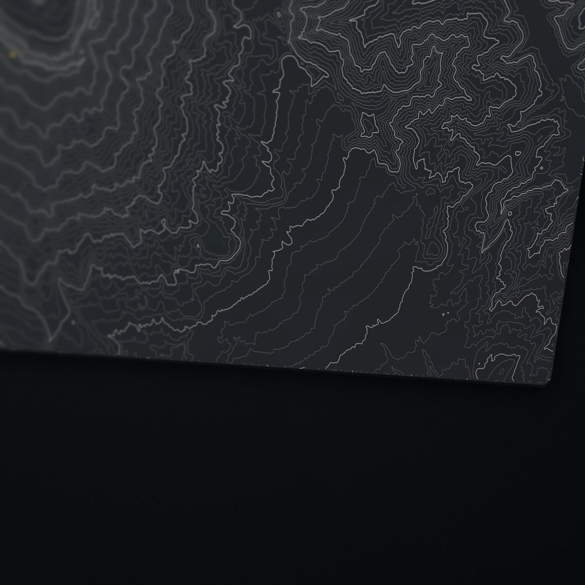 Mount St. Helens Topo Desk Mat, edge detail