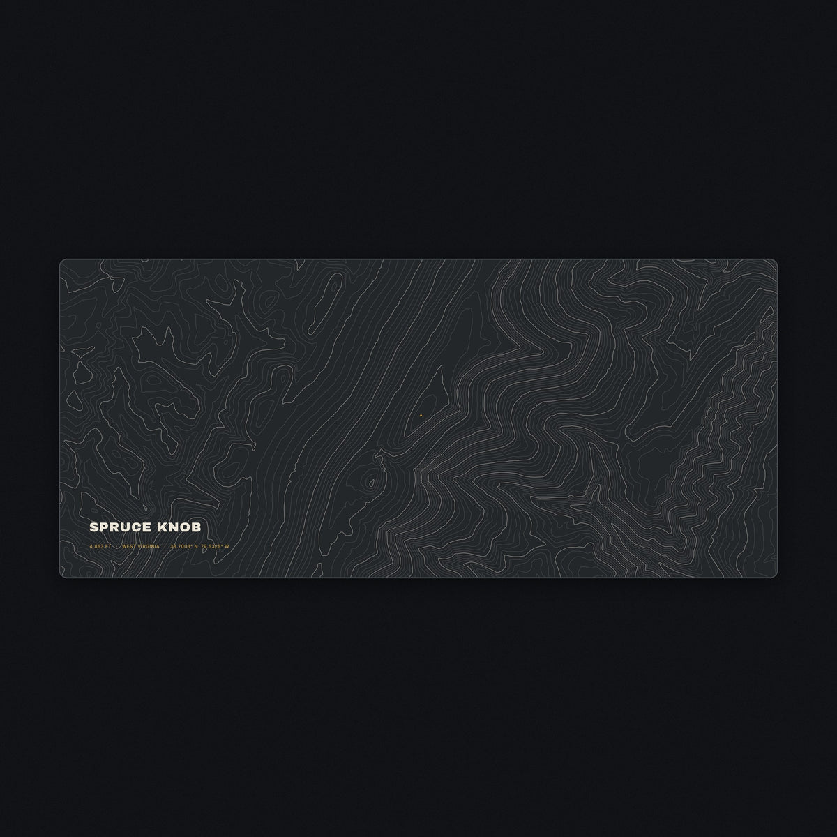 Spruce Knob Topo Desk Mat, flat view