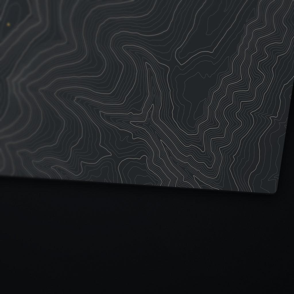 Spruce Knob Topo Desk Mat, edge detail