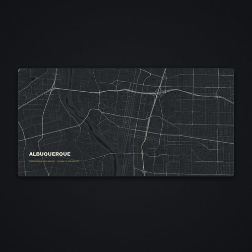 Albuquerque Street Map Desk Mat, flat view