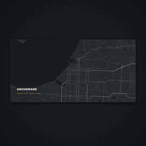 Anchorage Street Map Desk Mat, flat view