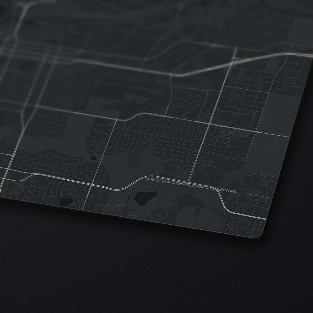 Anchorage Street Map Desk Mat, edge detail