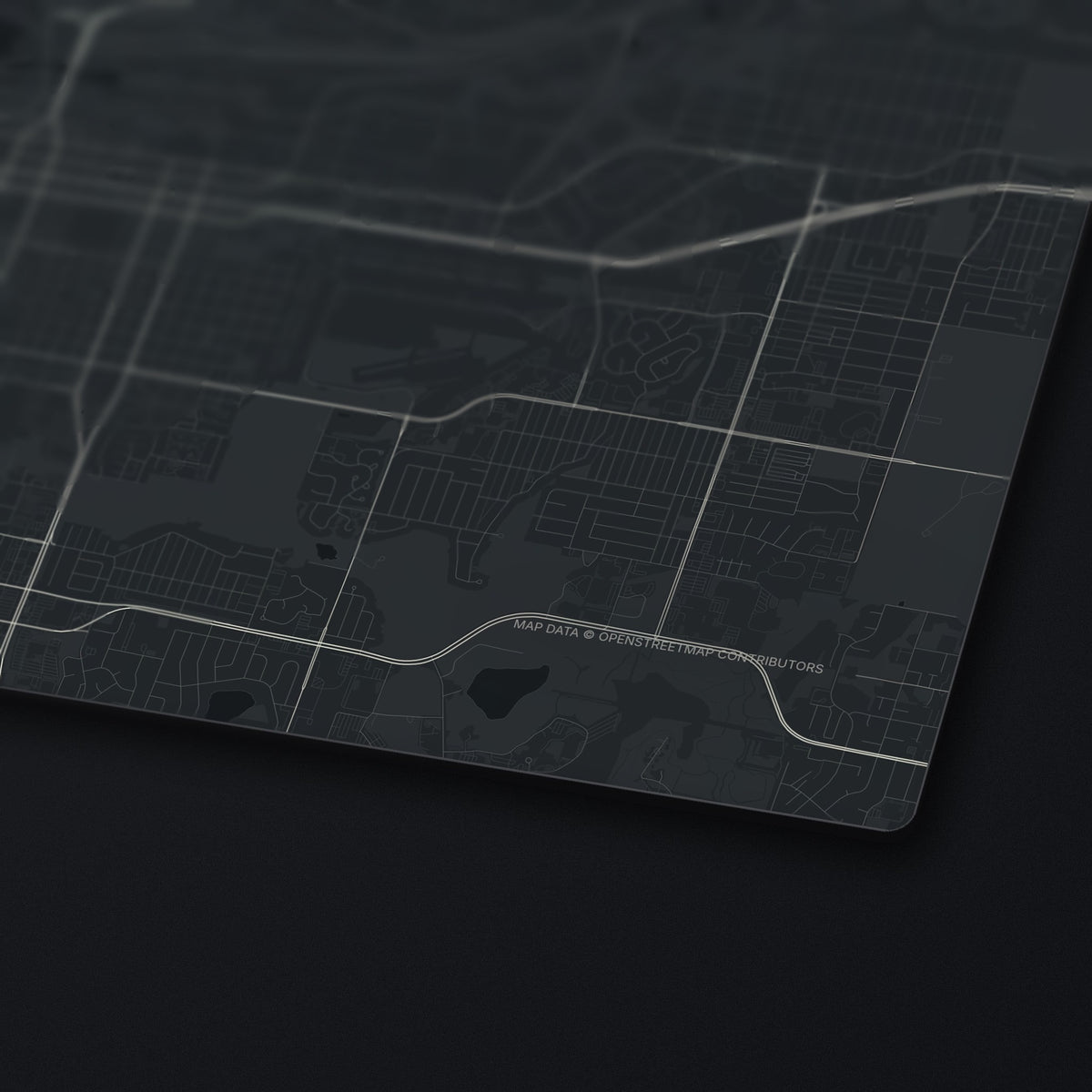 Anchorage Street Map Desk Mat, edge detail