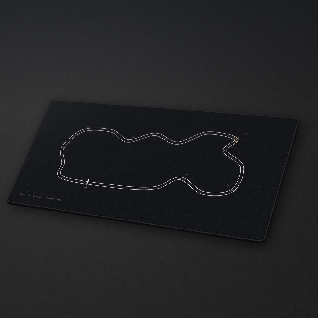 Apex Desk Mat at an angle on a stone desk