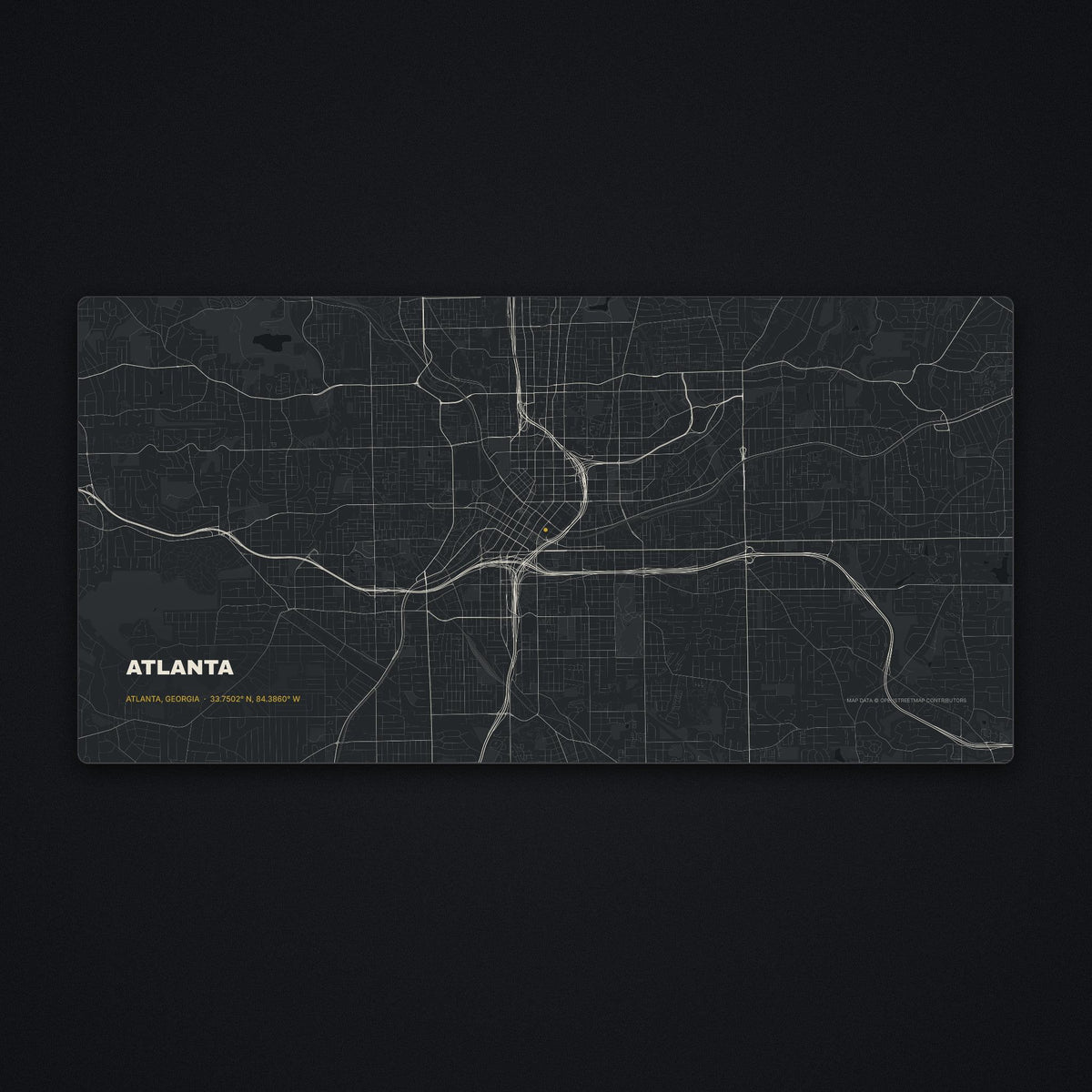 Atlanta Street Map Desk Mat, flat view