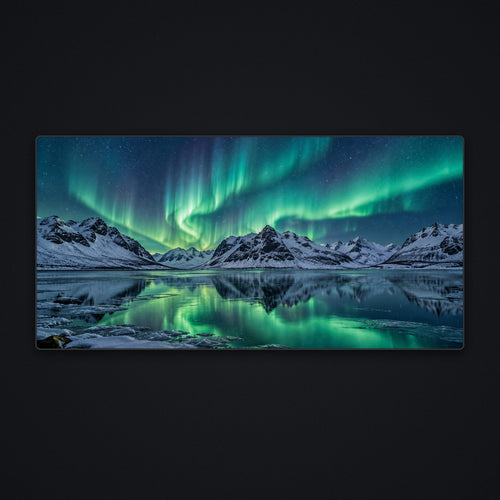 Aurora Lake Desk Mat, flat view