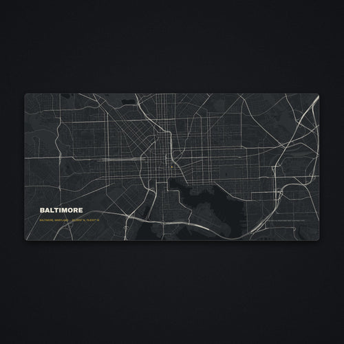 Baltimore Street Map Desk Mat, flat view