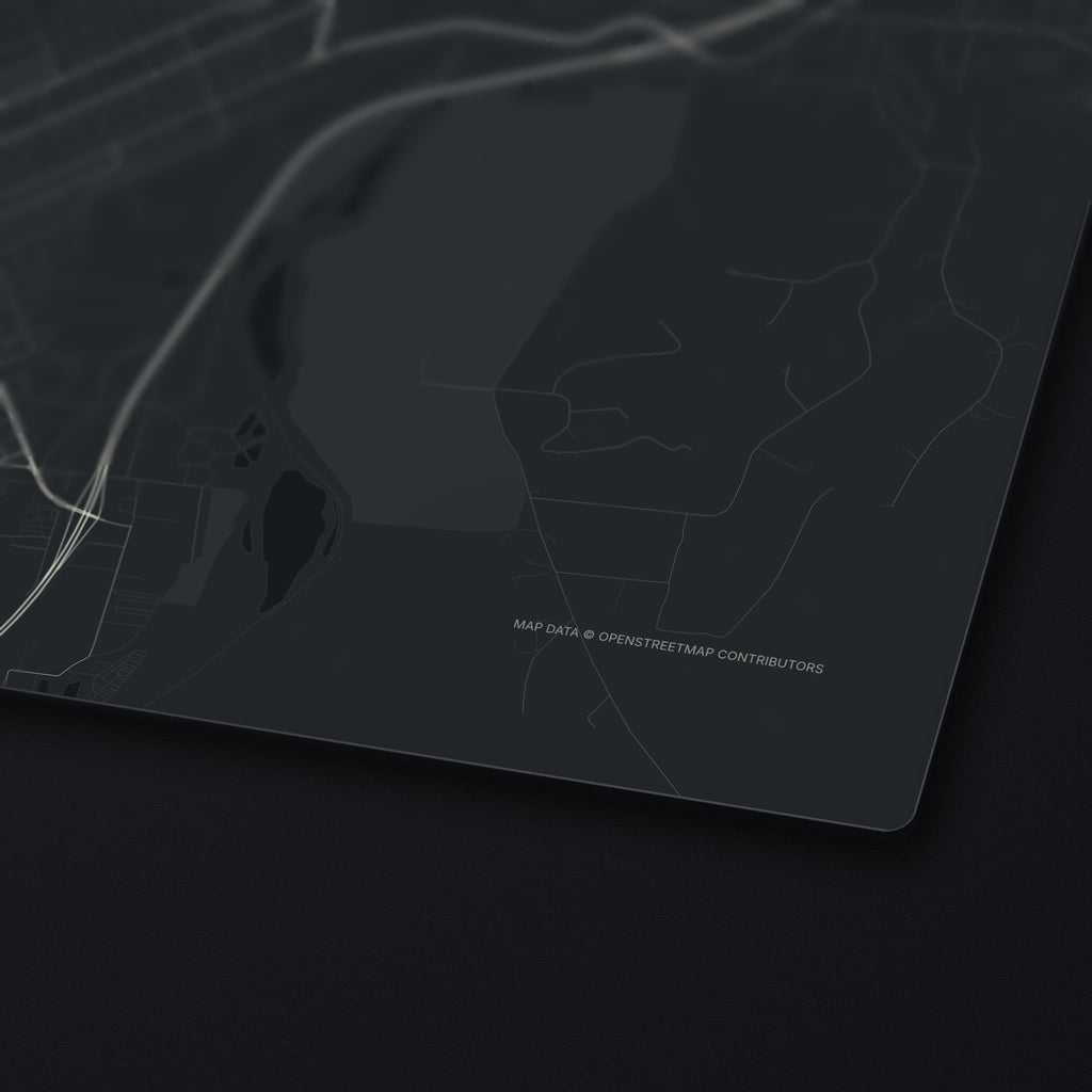 Billings Street Map Desk Mat, edge detail