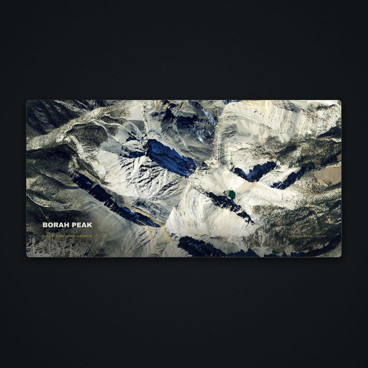 Borah Peak Satellite Desk Mat, flat view