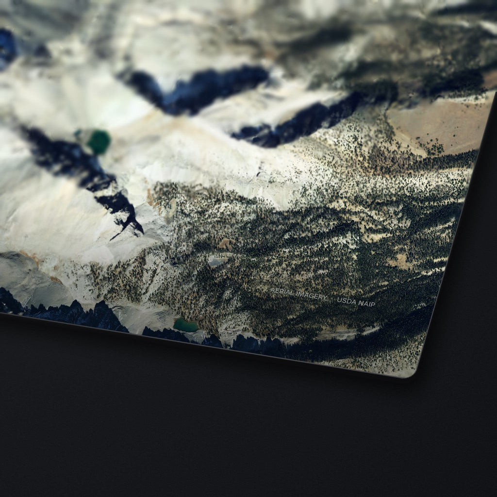 Borah Peak Satellite Desk Mat, edge detail