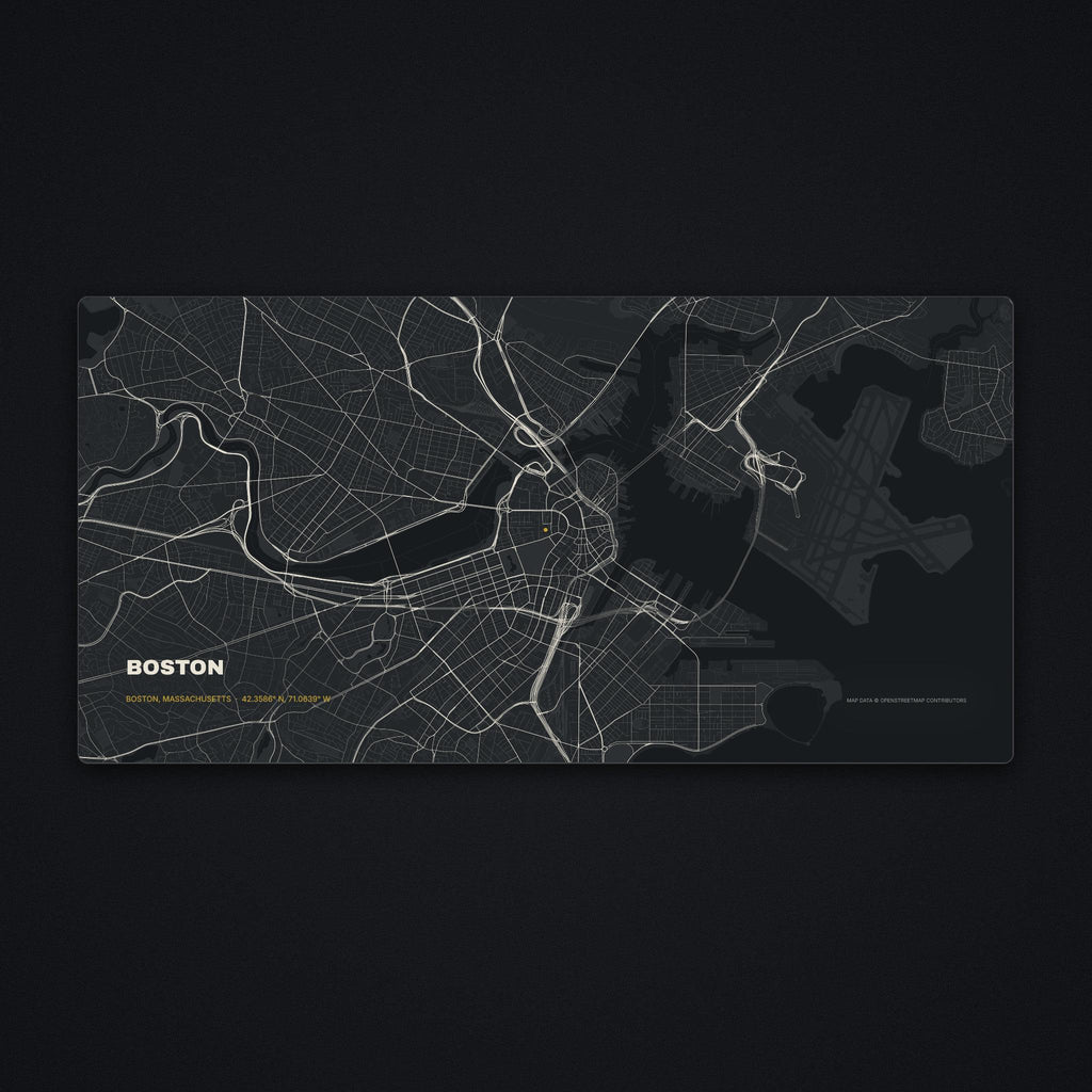 Boston Street Map Desk Mat, flat view