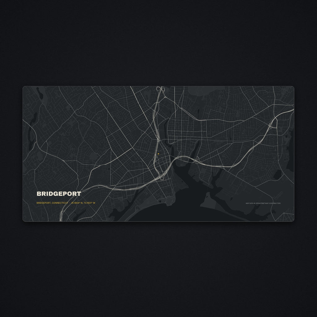 Bridgeport Street Map Desk Mat, flat view