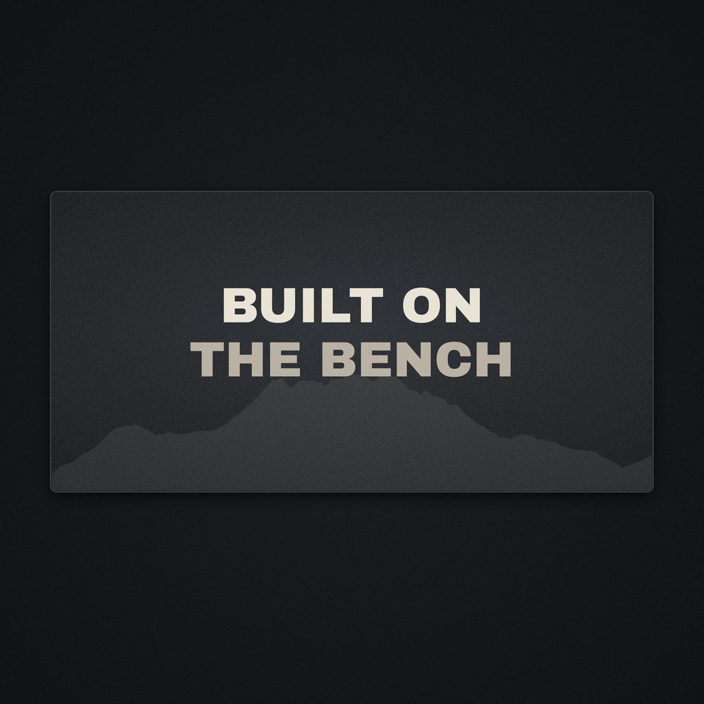 Built on the Bench Desk Mat, flat view