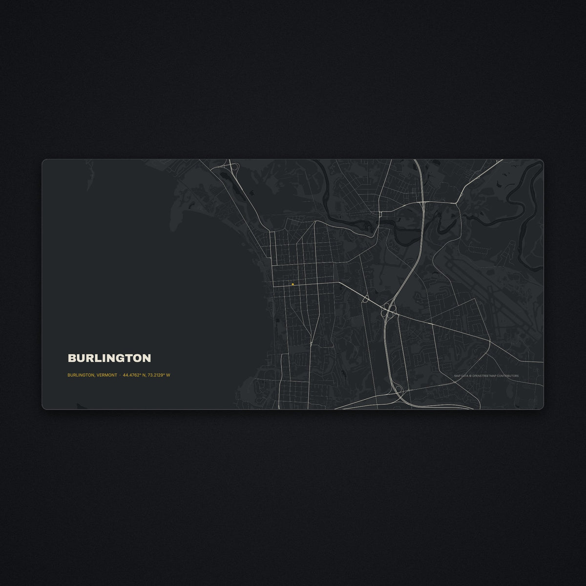 Burlington Street Map Desk Mat, flat view