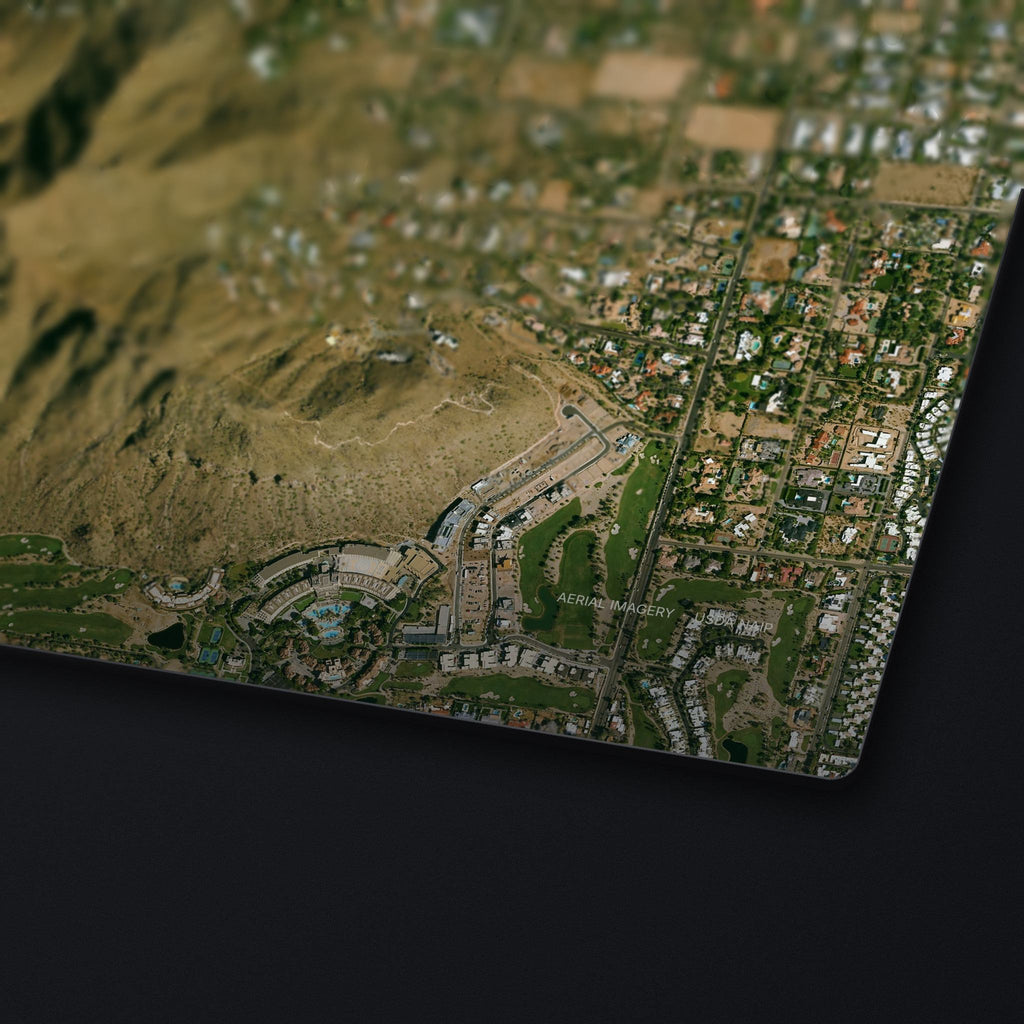 Camelback Mountain Satellite Desk Mat, edge detail