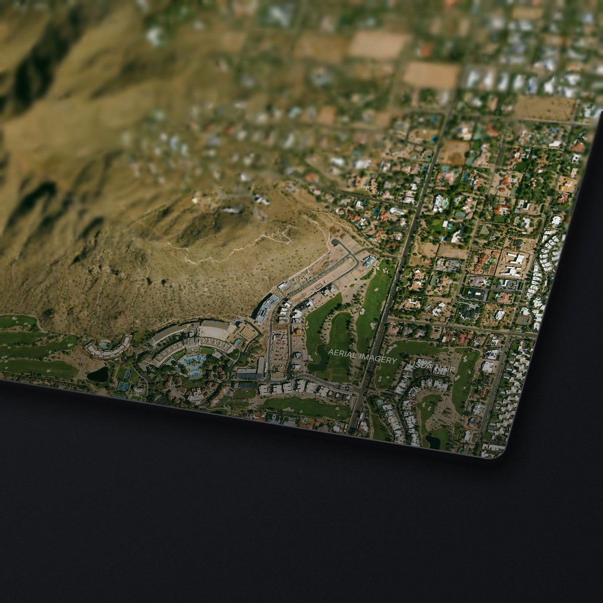 Camelback Mountain Satellite Desk Mat, edge detail