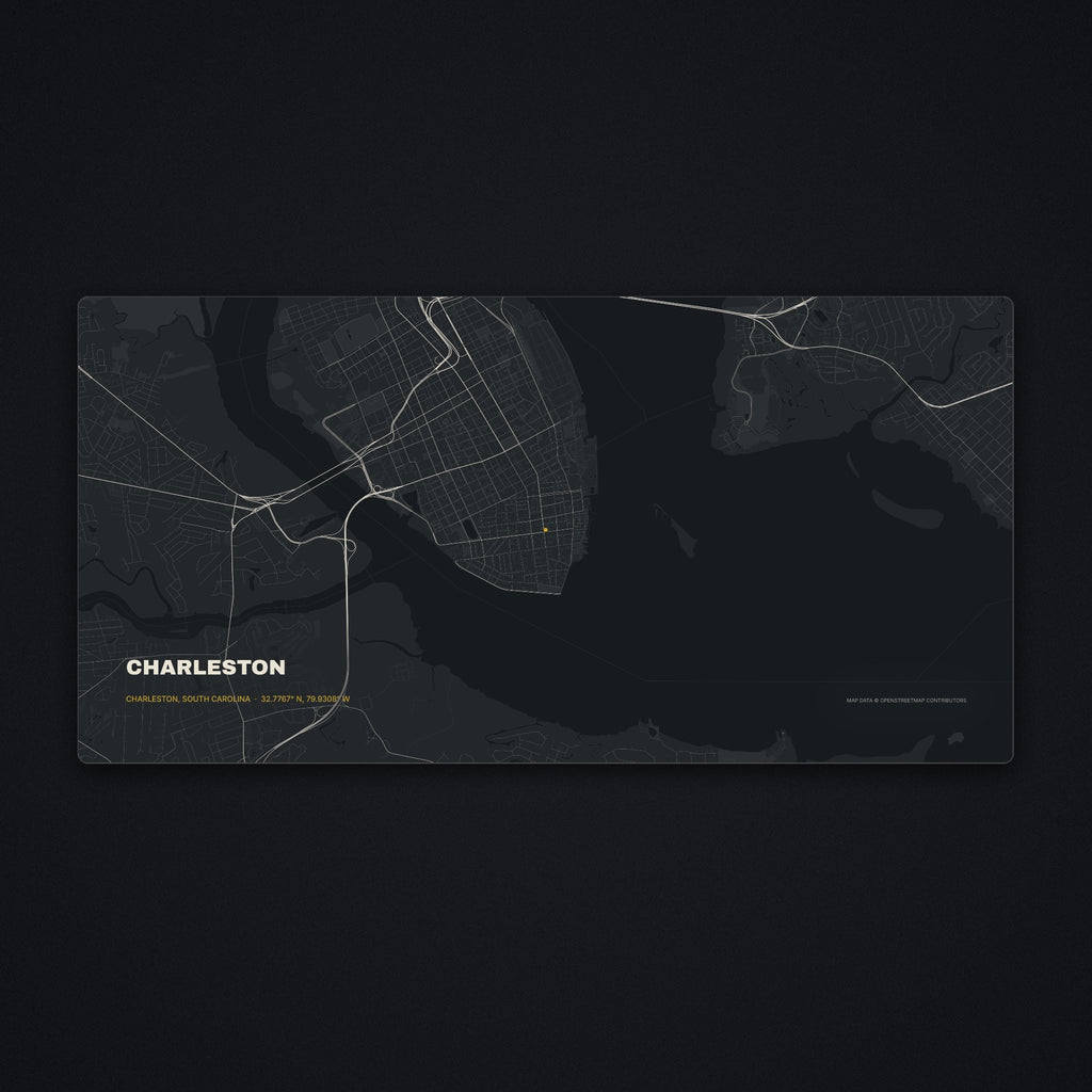 Charleston Street Map Desk Mat, flat view