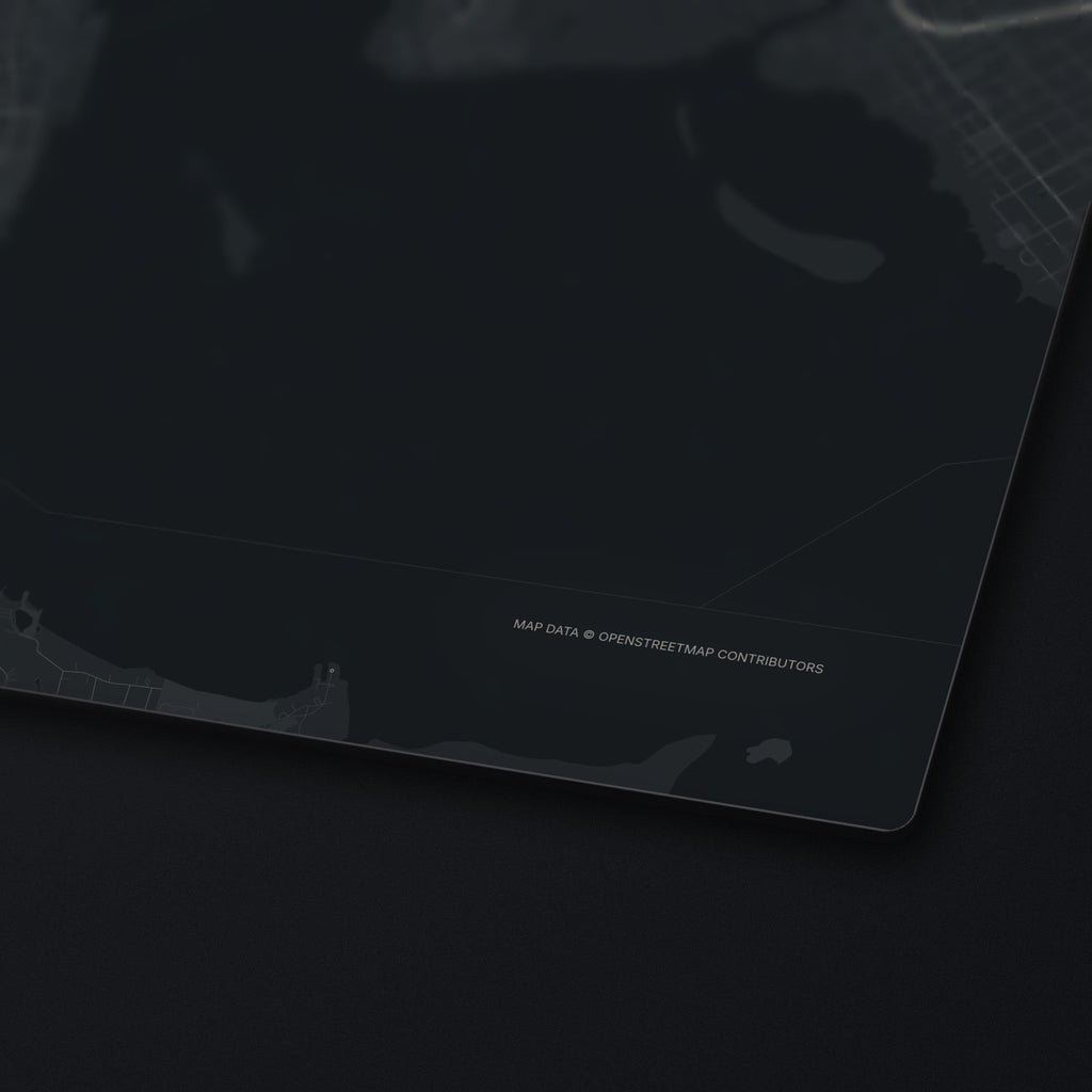 Charleston Street Map Desk Mat, edge detail