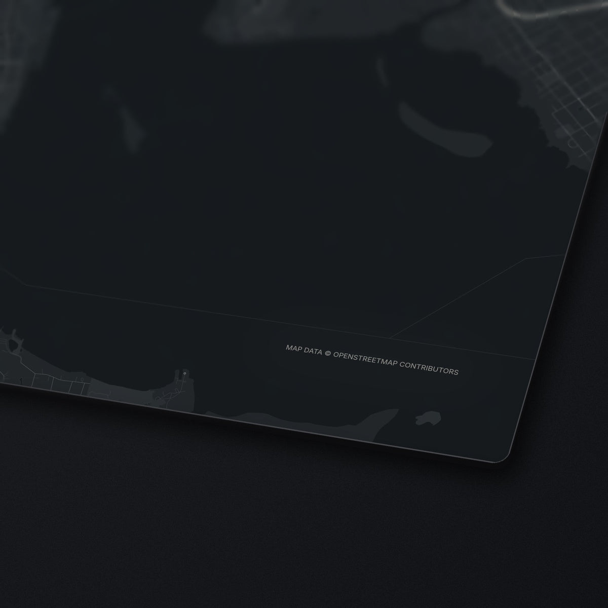 Charleston Street Map Desk Mat, edge detail