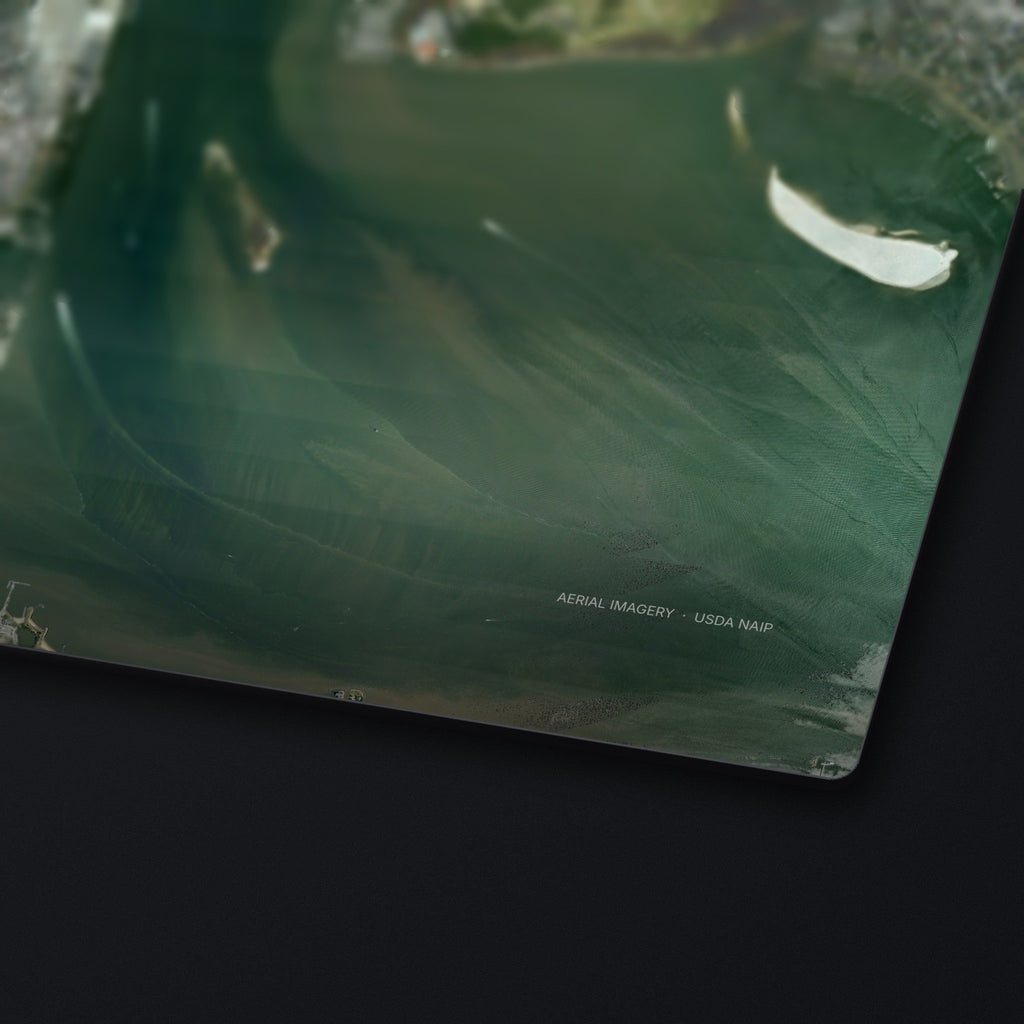Charleston, South Carolina Satellite Desk Mat, edge detail