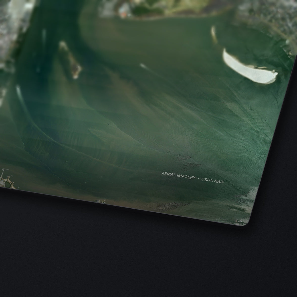 Charleston, South Carolina Satellite Desk Mat, edge detail