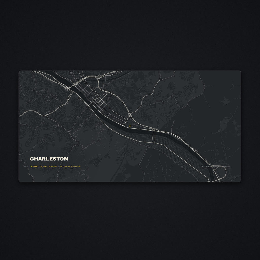 Charleston Street Map Desk Mat, flat view