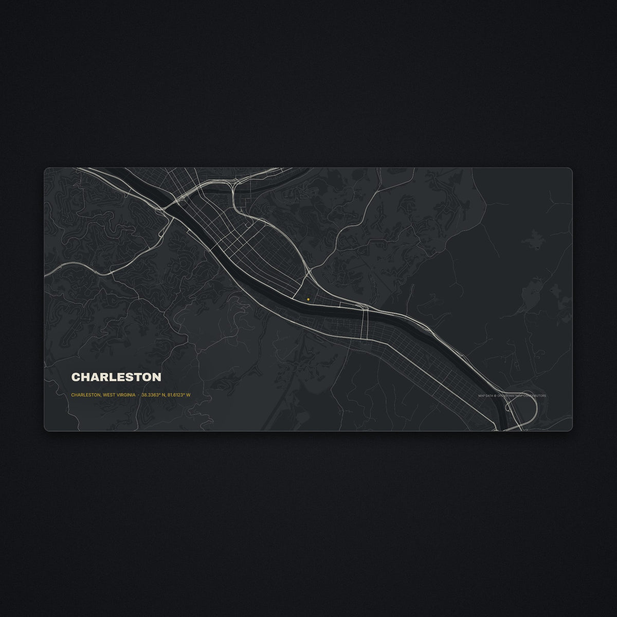Charleston Street Map Desk Mat, flat view