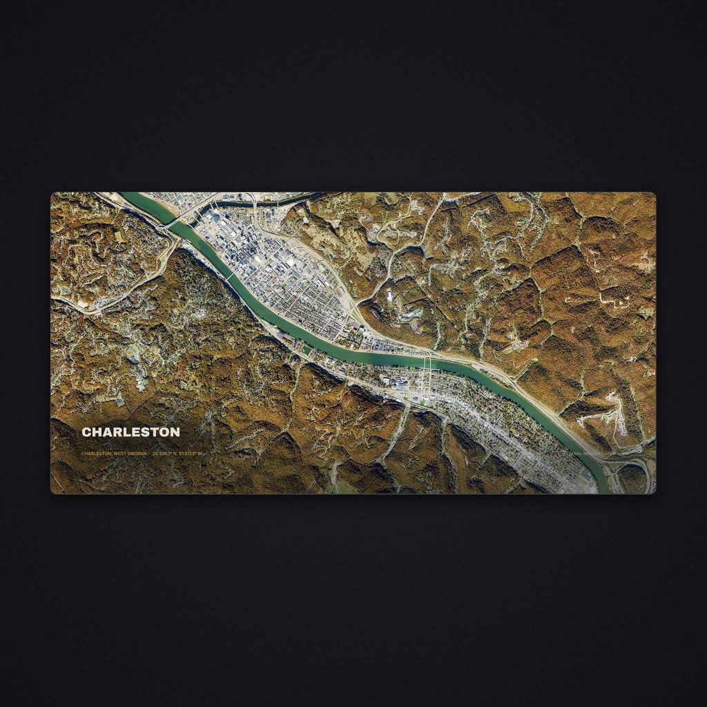 Charleston, West Virginia Satellite Desk Mat, flat view