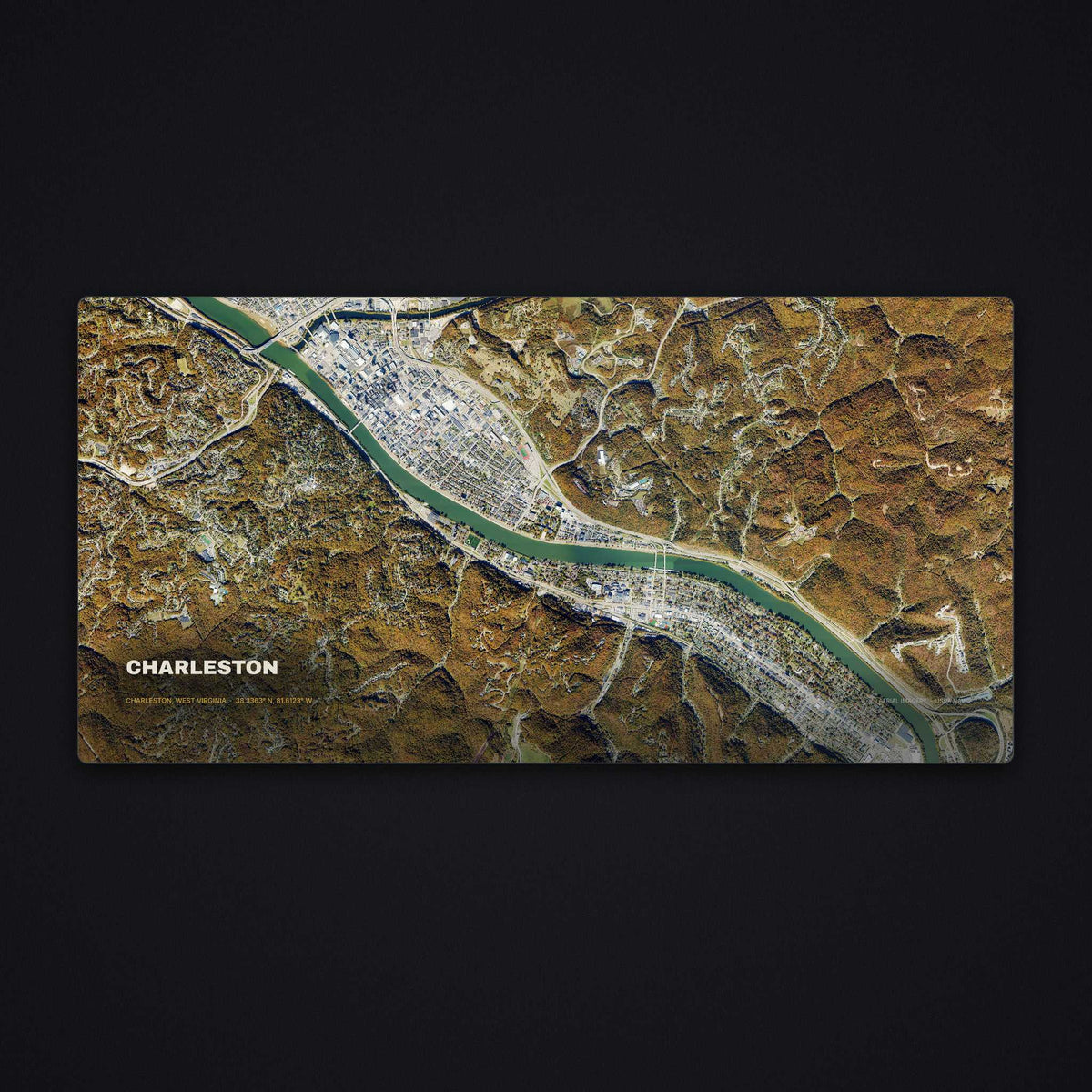 Charleston, West Virginia Satellite Desk Mat, flat view