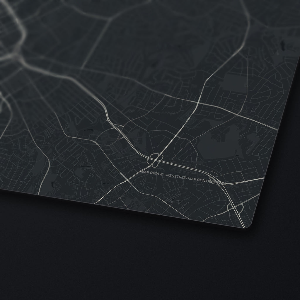 Charlotte Street Map Desk Mat, edge detail