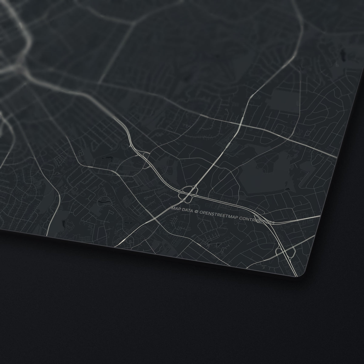 Charlotte Street Map Desk Mat, edge detail