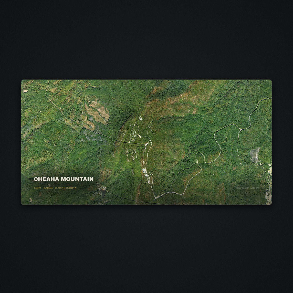 Cheaha Mountain Satellite Desk Mat, flat view