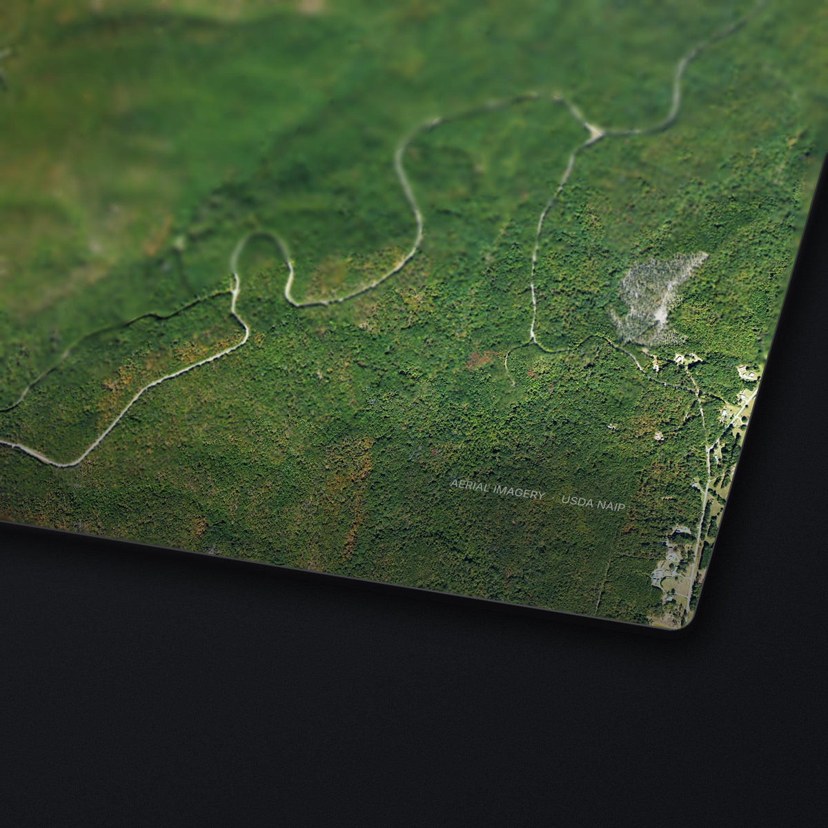 Cheaha Mountain Satellite Desk Mat, edge detail