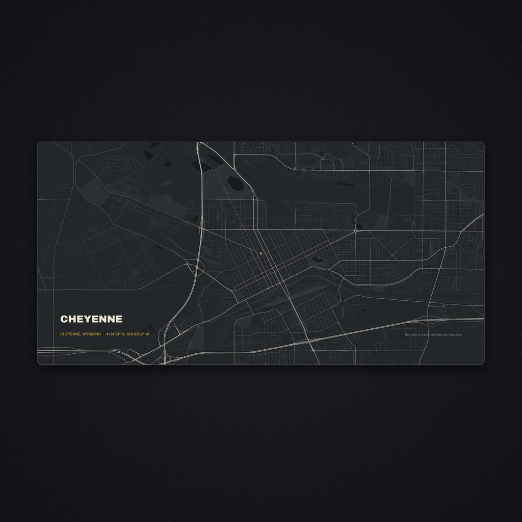 Cheyenne Street Map Desk Mat, flat view