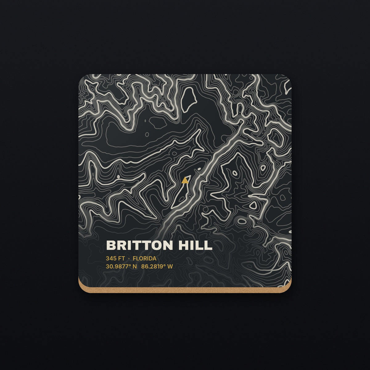 Britton Hill Topo Coaster, flat view