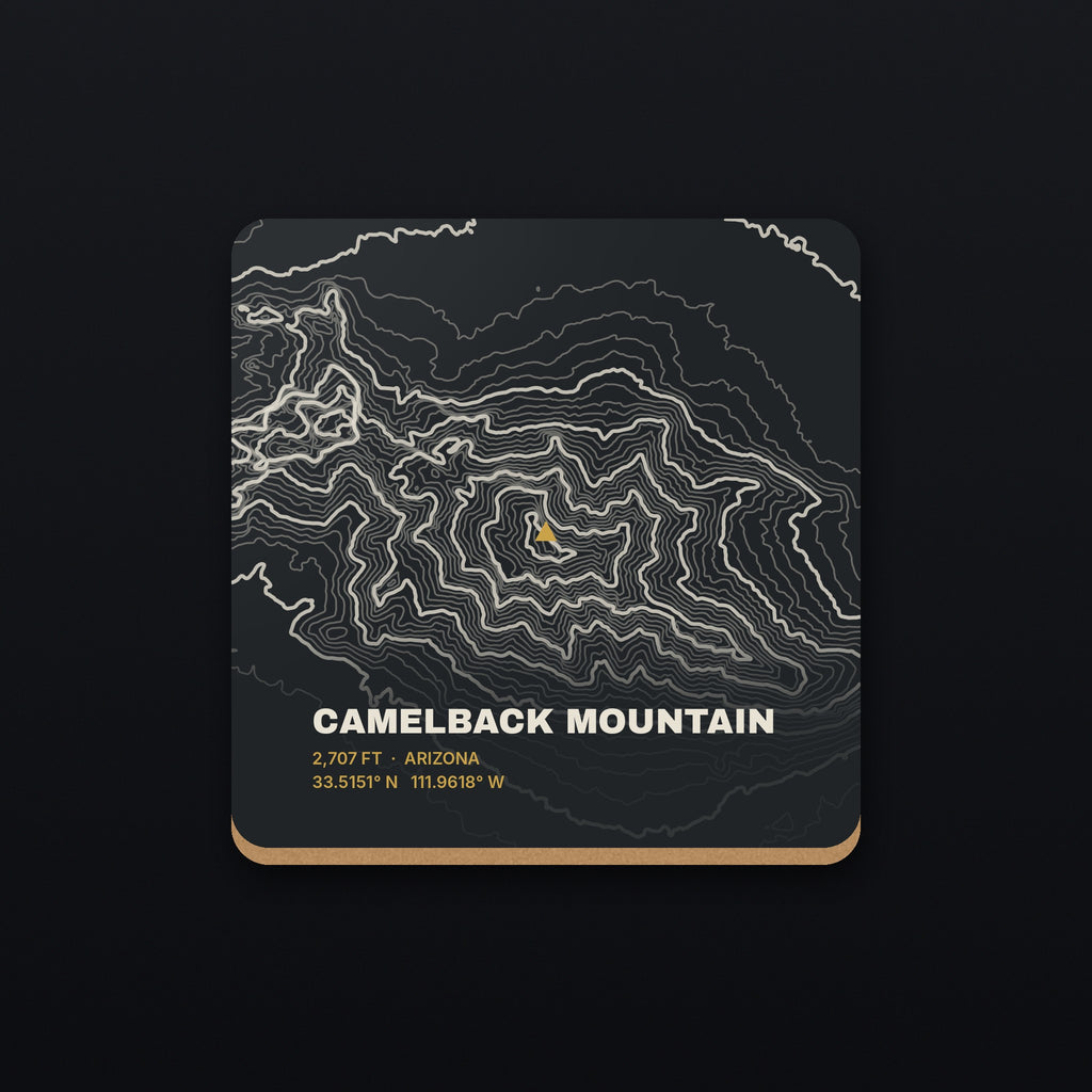 Camelback Mountain Topo Coaster, flat view