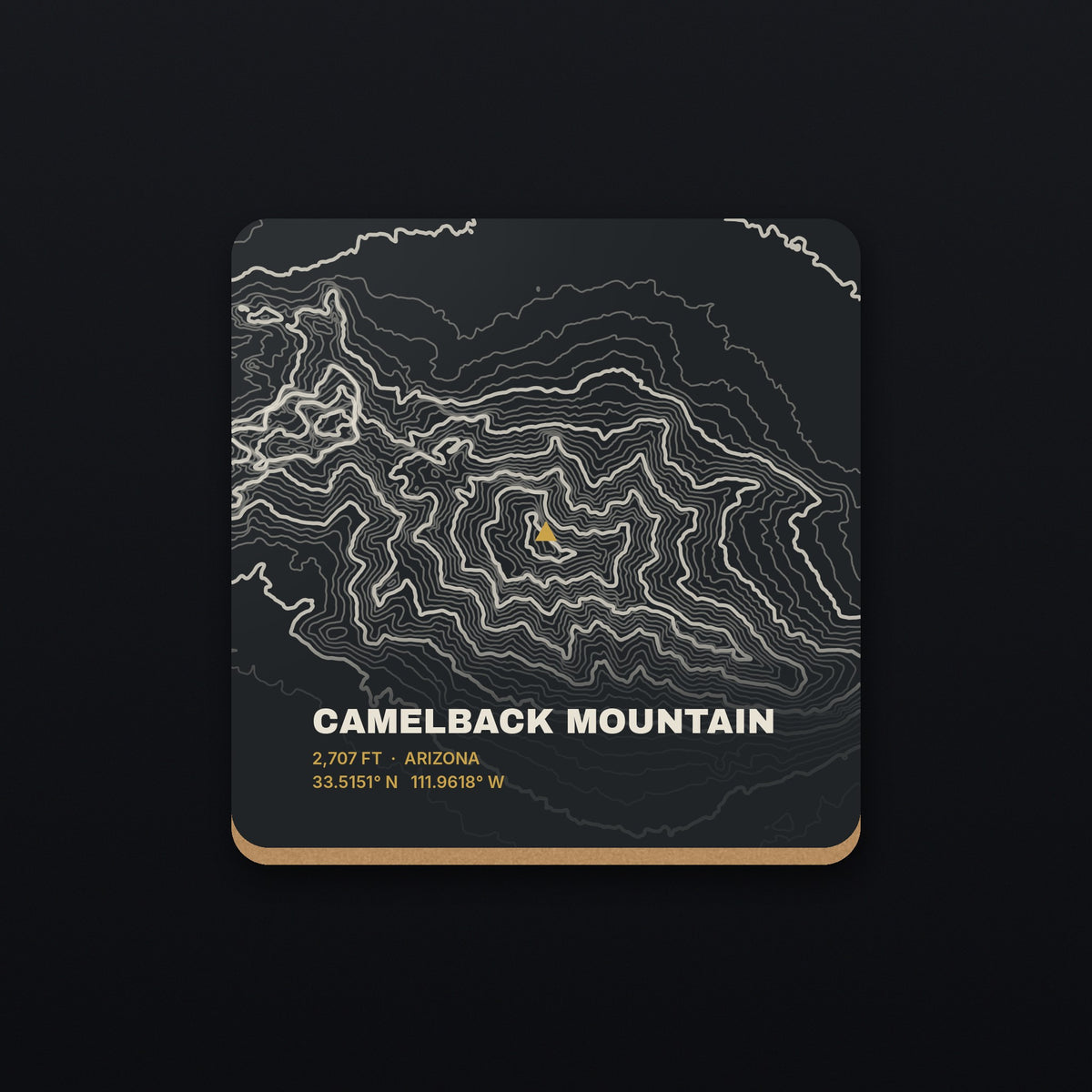 Camelback Mountain Topo Coaster, flat view
