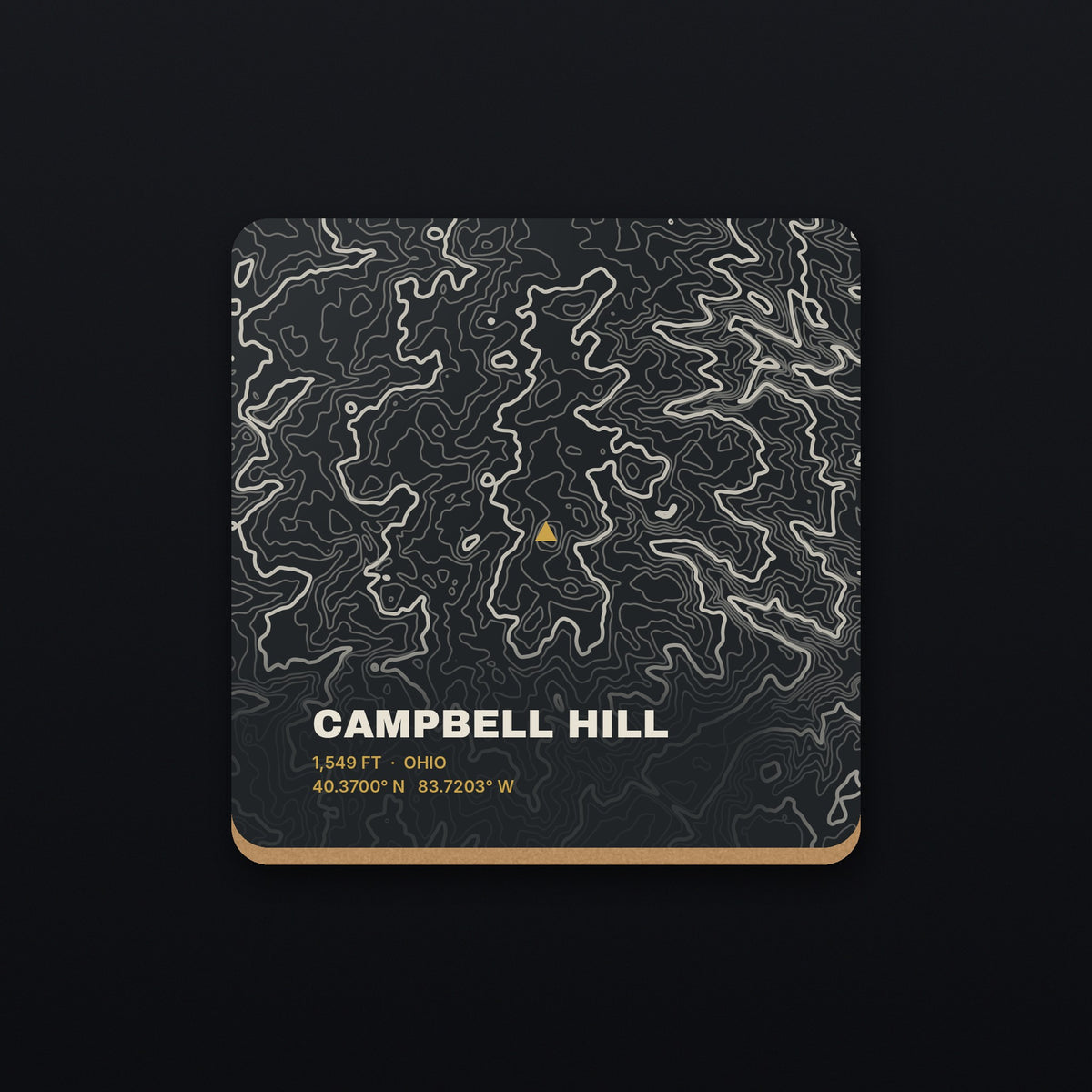 Campbell Hill Topo Coaster, flat view