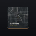 Baltimore Street Map Coaster, flat view