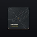 Billings Street Map Coaster, flat view