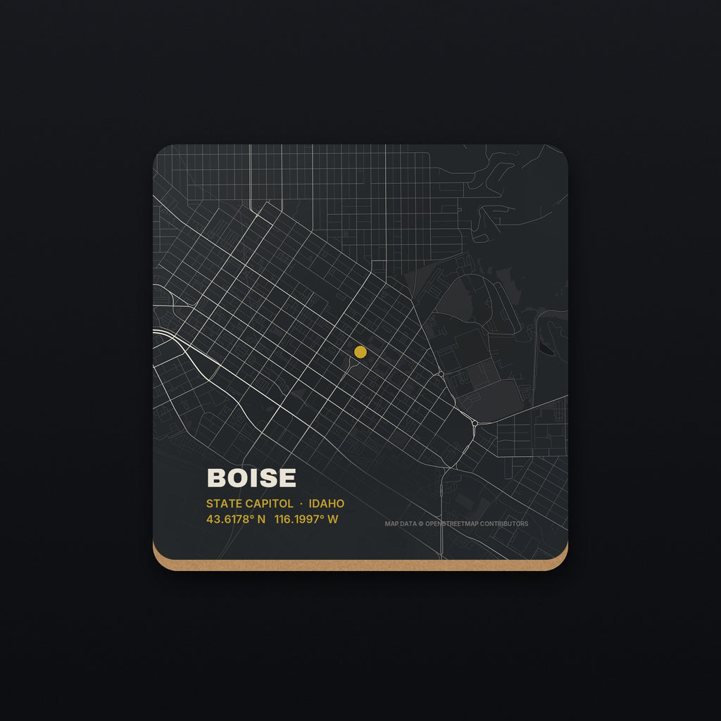 Boise Street Map Coaster, flat view