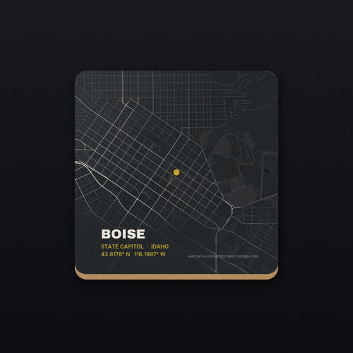 Boise Street Map Coaster, flat view