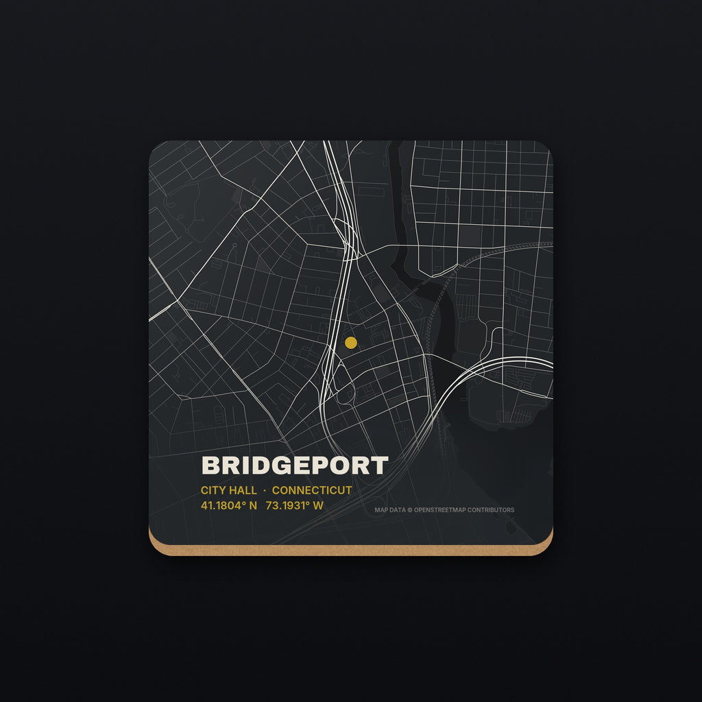 Bridgeport Street Map Coaster, flat view